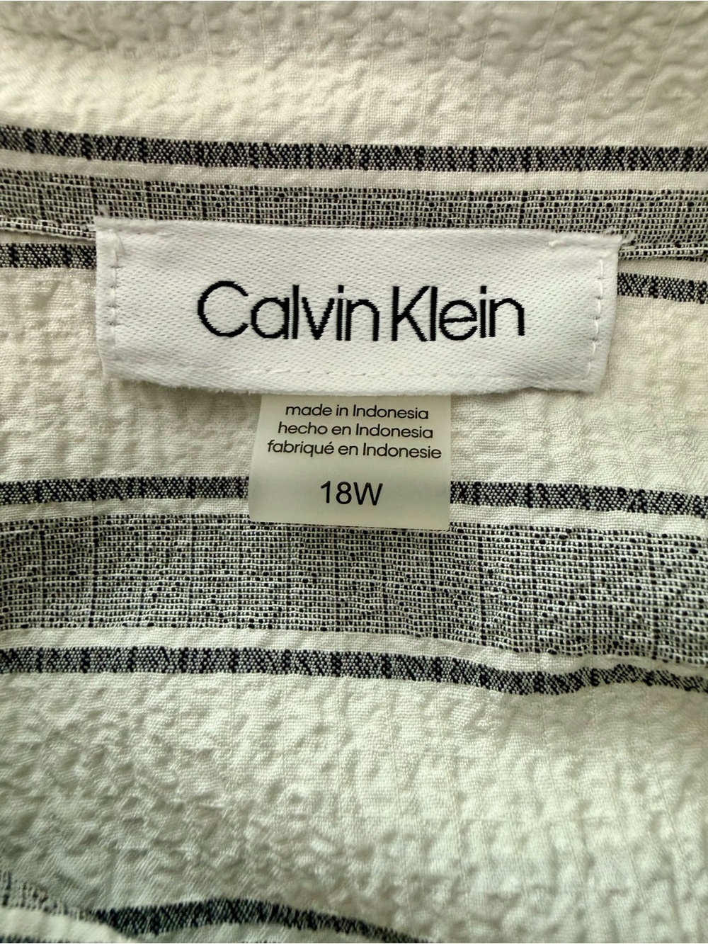 Calvin Klein Gauze Striped Maxi Shirtdress 18W - Picture 10 of 11